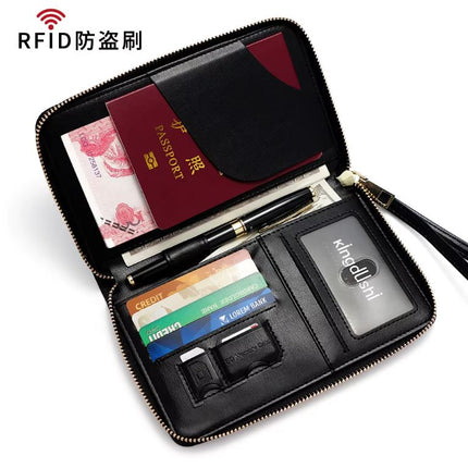 Billetera portapasaporte con RFID