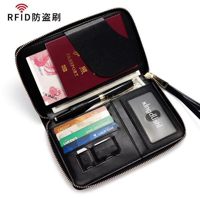 Billetera portapasaporte con RFID